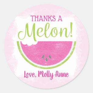 Watercolor Watermelon Birthday Thank You Sticker