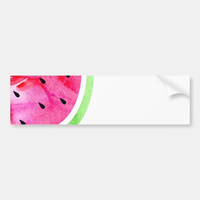 Watercolor Watermelon Bumper Sticker (Front)