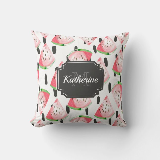 Watercolor Watermelon Cushion (Front)