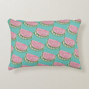 Watercolor Watermelon Doodles Painted Pattern Decorative Cushion
