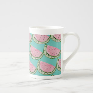 Watercolor Watermelon Doodles Painted Patterned  Bone China Mug