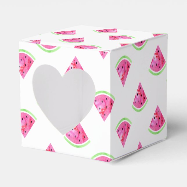 Watercolor Watermelon Favour Box (Front Side)