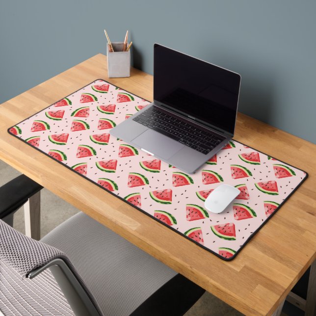 Watercolor Watermelon Fruit Pattern Desk Mat (Office 2)