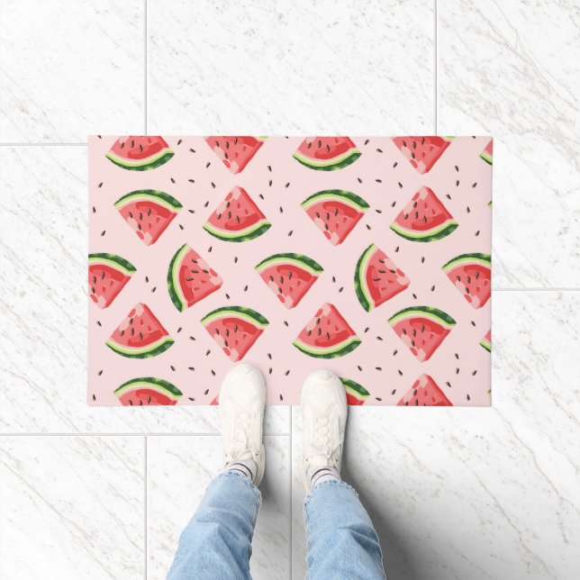 Watercolor Watermelon Fruit Pattern Doormat (Indoor)
