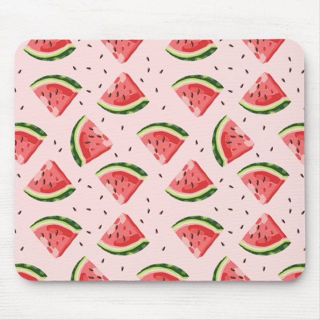 Watercolor Watermelon Fruit Pattern Mouse Mat (Front)