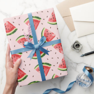 Watercolor Watermelon Fruit Pattern Wrapping Paper