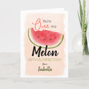 Watercolor Watermelon Humour Valentine's Day Folde Holiday Card