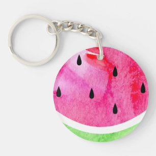 Watercolor Watermelon Key Ring