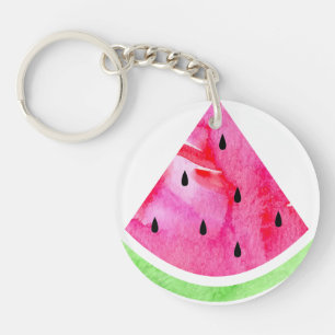 Watercolor Watermelon Key Ring