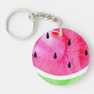 Watercolor Watermelon Key Ring