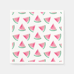 Watercolor watermelon. Kids pattern. Pink berry Napkin