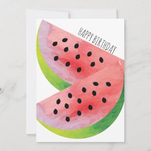 Watercolor Watermelon Pair Summer Birthday
