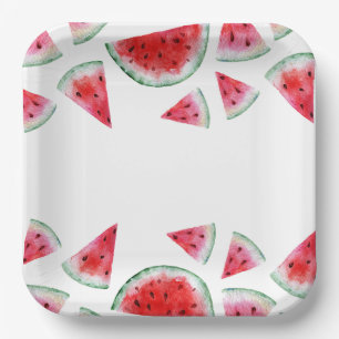 Watercolor Watermelon Paper Plates