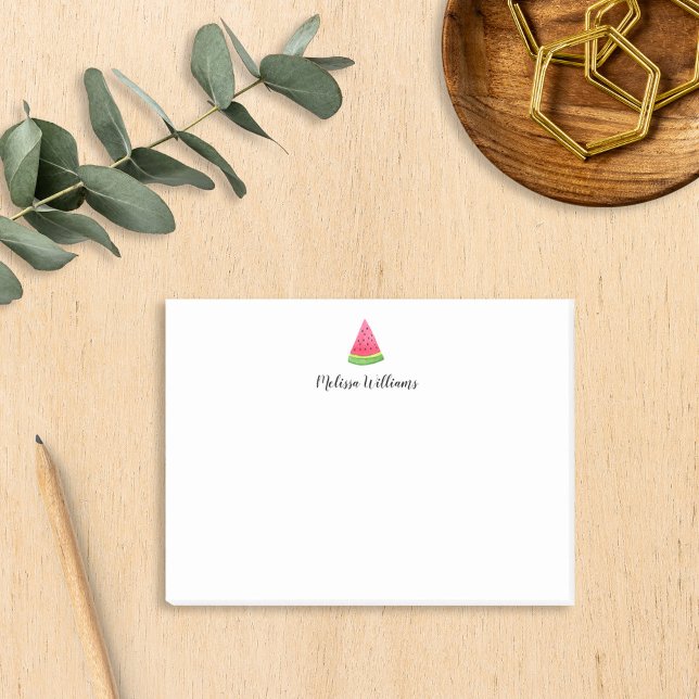 Watercolor Watermelon Personalized Post-it Notes (Creator Uploaded)