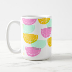 Watercolor Watermelon Pink Green Yellow Pattern Coffee Mug