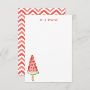 Watercolor Watermelon Popsicle Note Cards