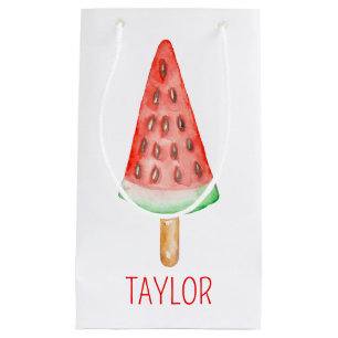 Watercolor Watermelon Popsicle Small Gift Bag