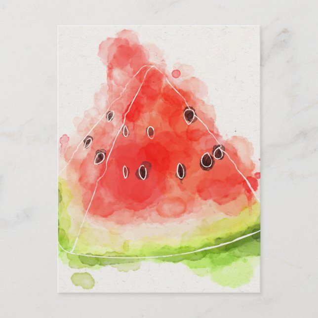 Watercolor Watermelon Postcard (Front)