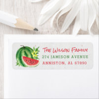 Watercolor Watermelon Return Address Labels
