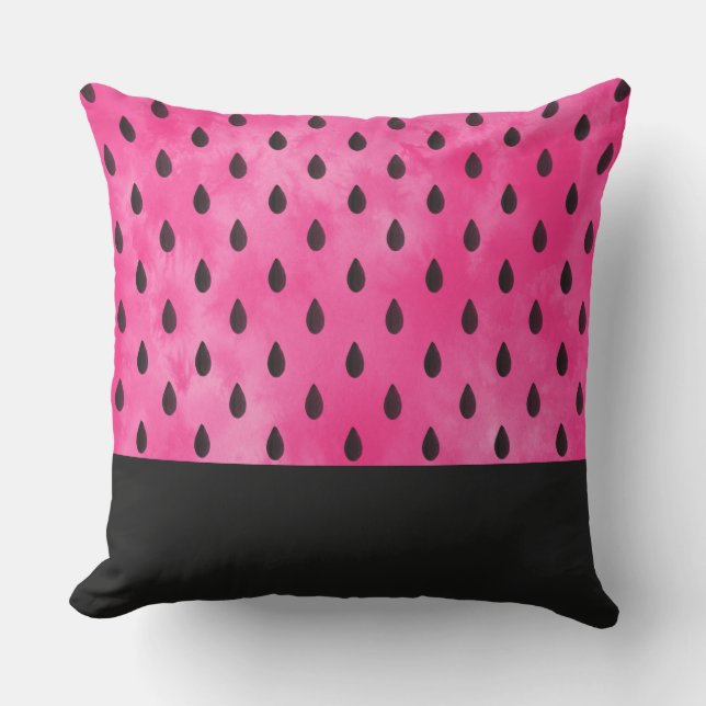 Watercolor Watermelon Seeds Outdoor Cushion (Front)