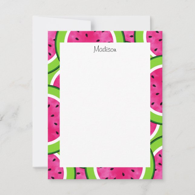 Watercolor Watermelon Slice Pattern   Card (Front)