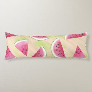 Watercolor Watermelon Slices Paint Brush Strokes Body Cushion