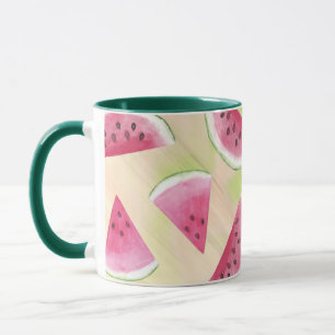 Watercolor Watermelon Slices Paint Brush Strokes Mug