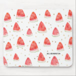 Watercolor Watermelon Slices Pattern Personalised Mouse Mat<br><div class="desc">Whimsical and bohemian mousepad featuring watercolor watermelon slices. Personalised by adding your own details. This will be perfect as a gift. This design is available in a variety of products.</div>