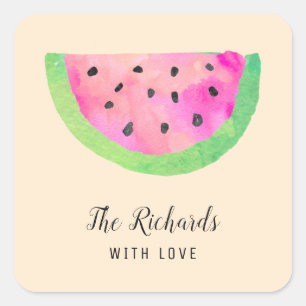 Watercolor Watermelon Square Sticker
