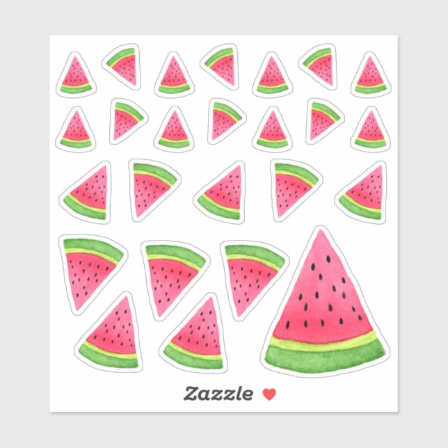 Watercolor Watermelon Stickers (Sheet)