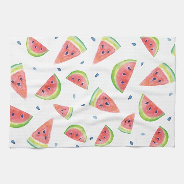 Watercolor Watermelon Tea Towel (Horizontal)