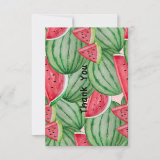 Watercolor Watermelon Thank You Card