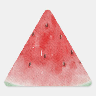 Watercolor watermelon. Tropical summer fruit Triangle Sticker