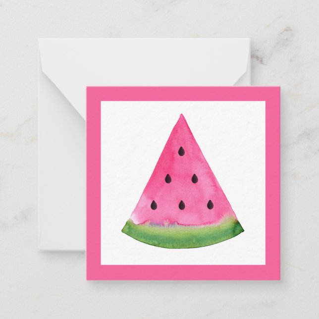 Watercolor Watermelon Wedge Card (Front)