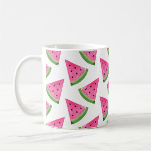 Watercolor Watermelon Wedge Pattern Coffee Mug