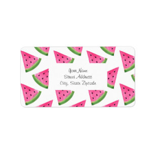 Watercolor Watermelon Wedge Pattern Label