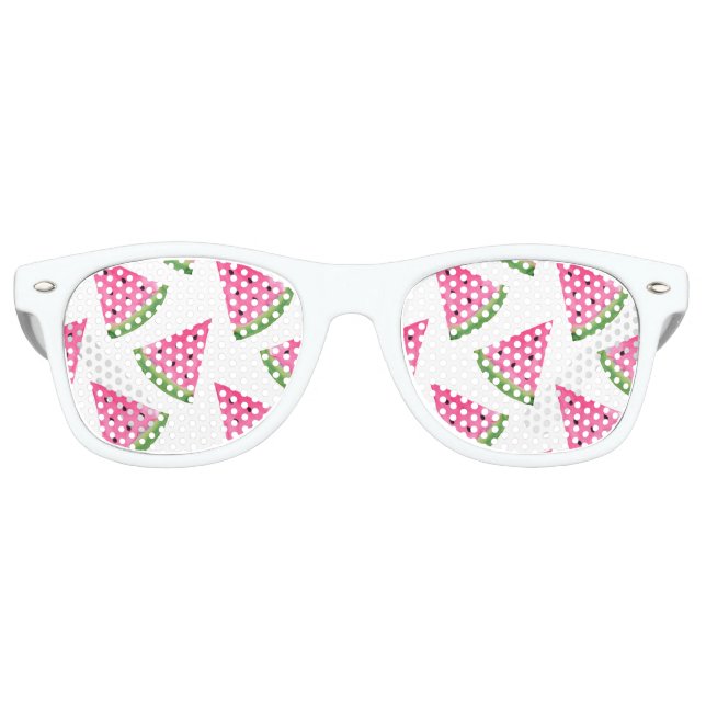 Watercolor Watermelon Wedges Retro Sunglasses (Front)