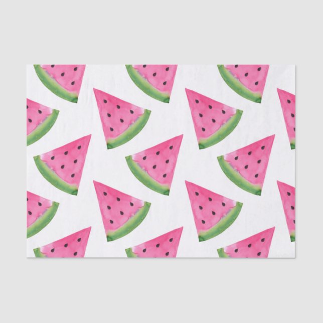 Watercolor Watermelon Wedges Tissue Paper (Front)