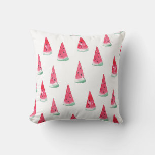 Watercolor watermelons, seamless summer pattern. cushion