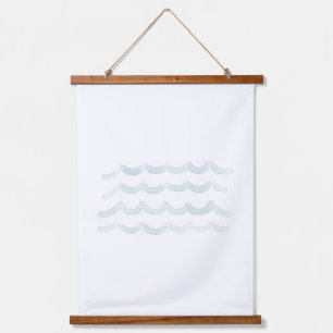 Watercolor Waves Beach Nursery Decor Hanging Tapestry