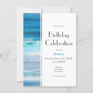 Watercolor Waves Invitation