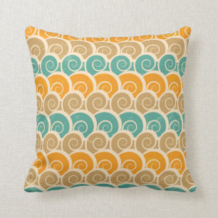 Watercolor Waves Pattern Cushion