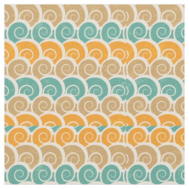 Watercolor Waves Pattern Fabric (Close Up)