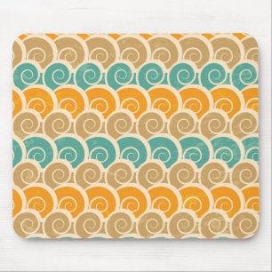Watercolor Waves Pattern Mouse Mat