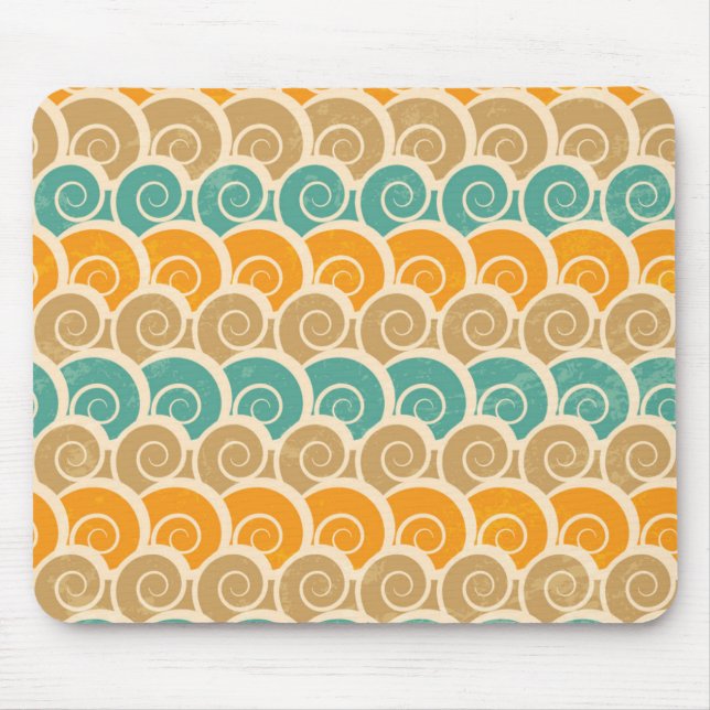 Watercolor Waves Pattern Mouse Mat (Front)