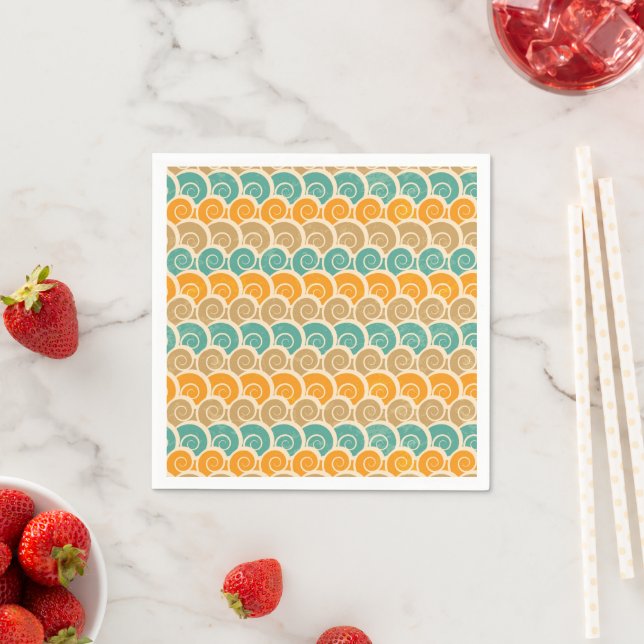 Watercolor Waves Pattern Napkin (Insitu)