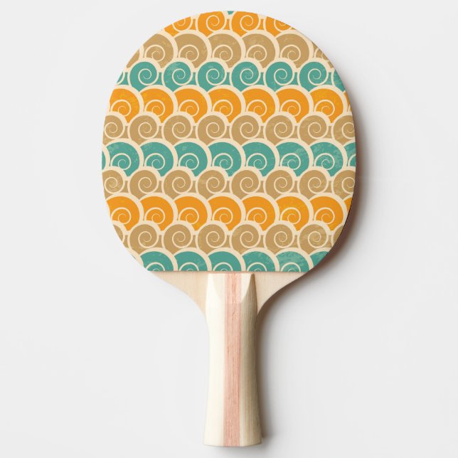 Watercolor Waves Pattern Ping Pong Paddle (Front)