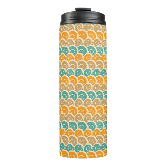 Watercolor Waves Pattern Thermal Tumbler (Front)