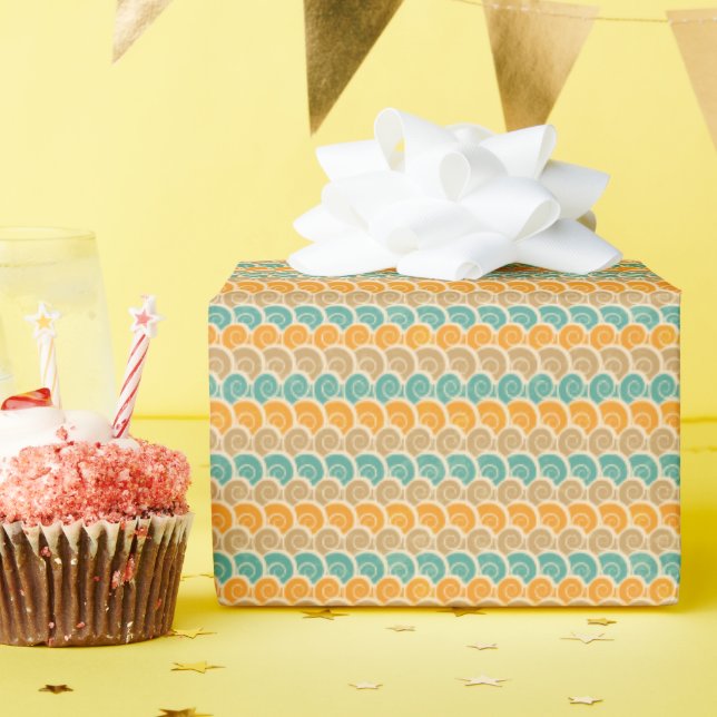 Watercolor Waves Pattern Wrapping Paper (Birthday Party)