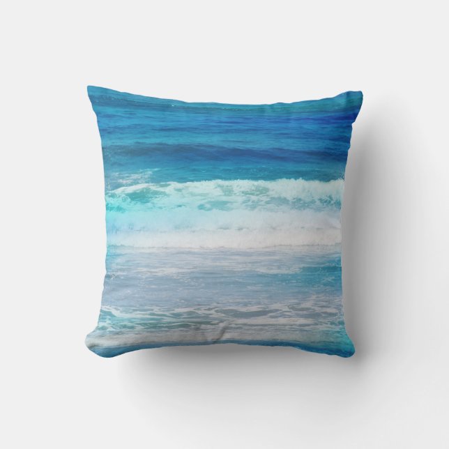 Watercolor Waves Pillow (Front)